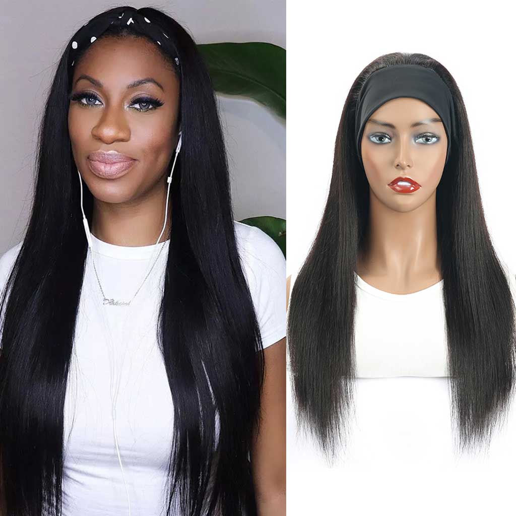Straight-Headband-Wig-For-Black-Women-Glueless-Scarf-Remy-Human-Hair-Wigs