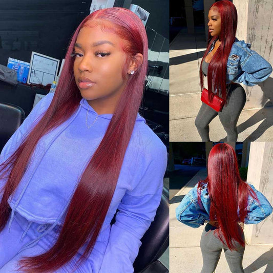    Burgundy-99J-lace-frontal-wig-180_-density-color-wig-transparent-straight-hair-wigs