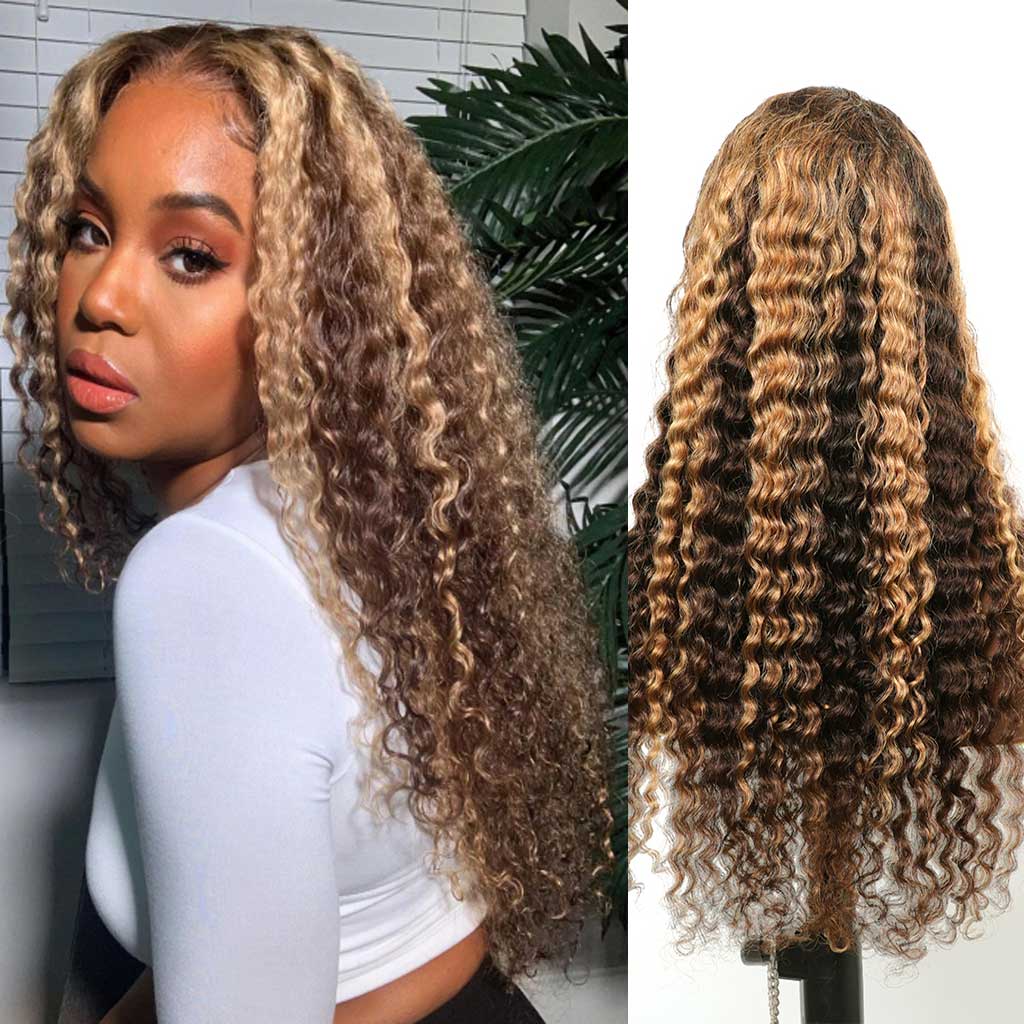 Highlight-Deep-Wave-Wigs-4x4-Lace-Closure-Wig-Honey-Blonde-Transparent-Lace-Wig