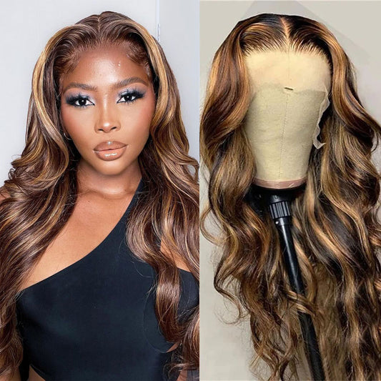 Highlight-wig-13x4-frontal-wig-Body-wave-lace-front-wig-transparent-lace-wig-colored-human-hair-wigs