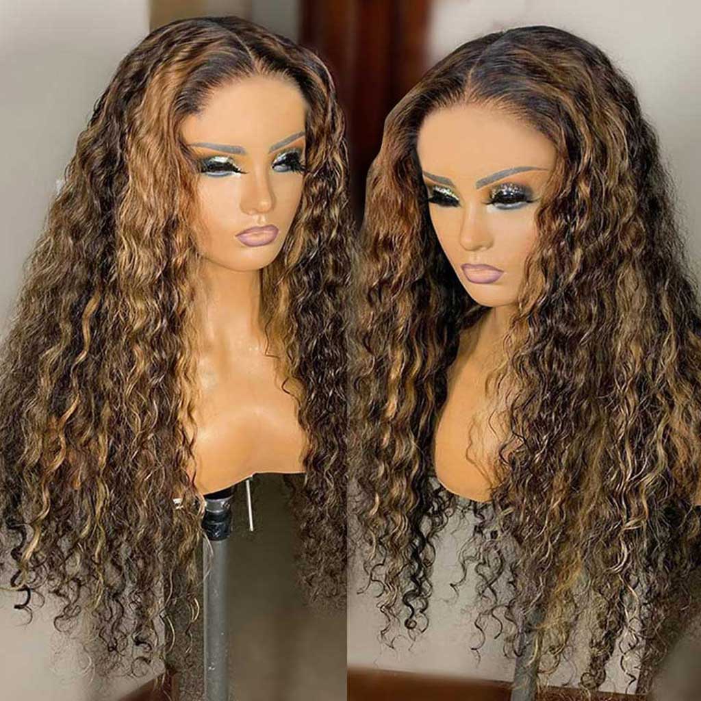 Highlight-Deep-Wave-Wigs-4x4-Lace-Closure-Wig-Honey-Blonde-Transparent-Lace-Wig